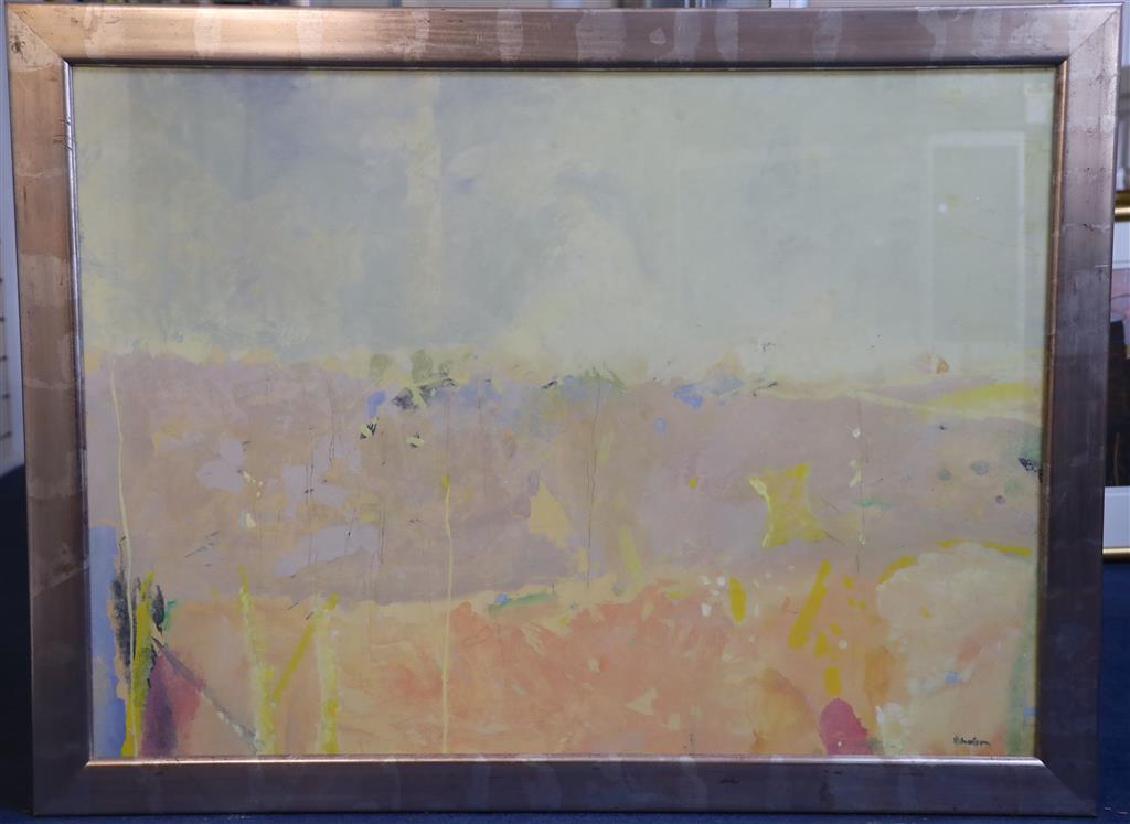 § James Robertson (1931-) Muted landscape 32 x 45in.